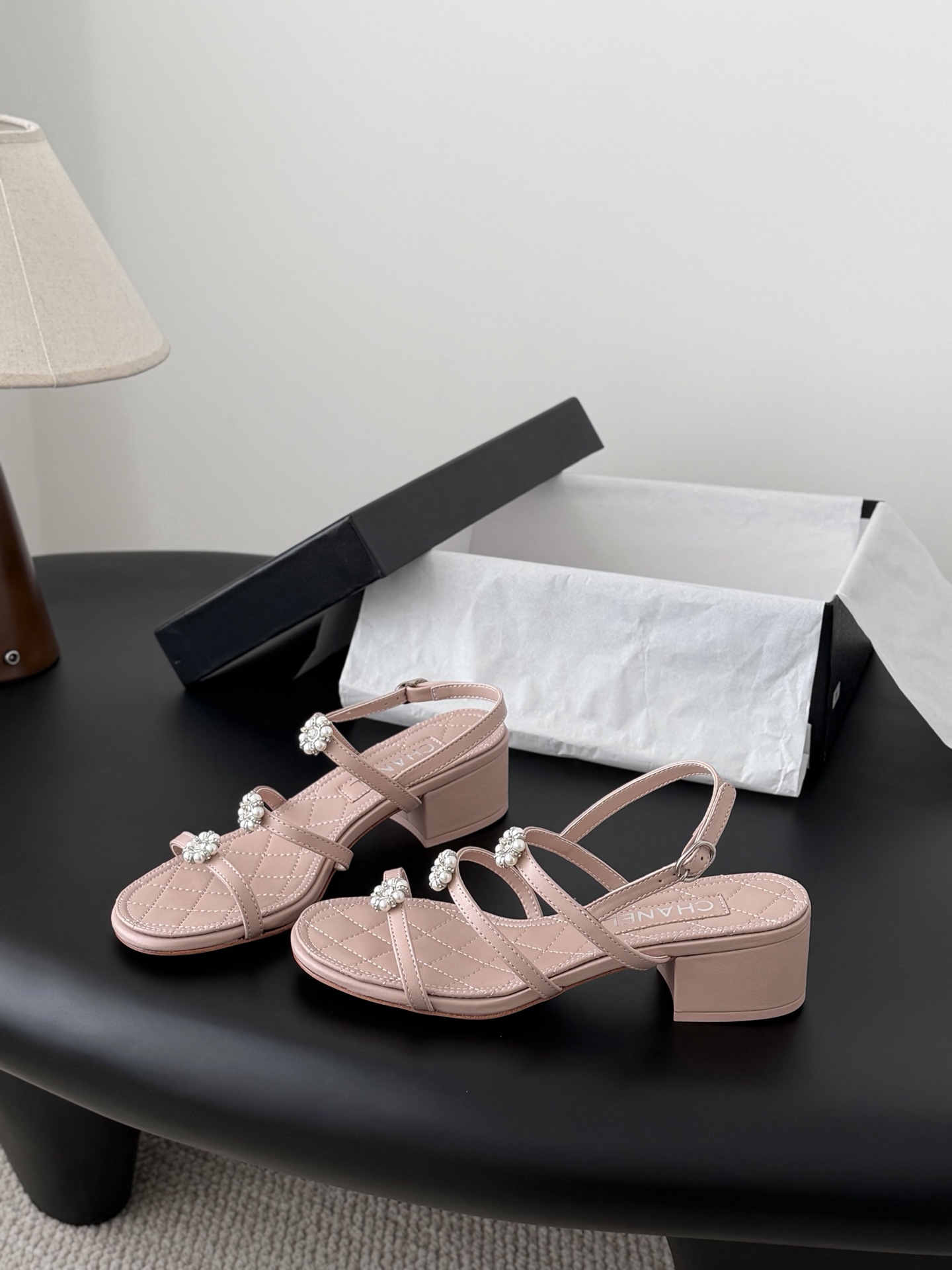 Chanel-Jewel-Heeled-Slides-Sandals-Shoes-Pink-35To40
